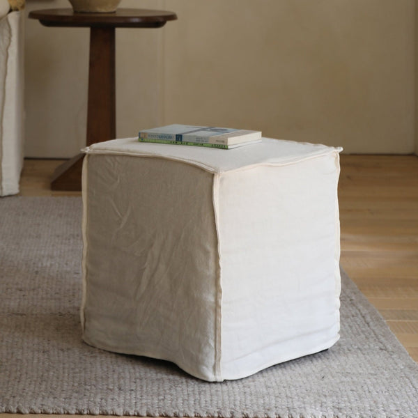 Cube Linen Ottoman